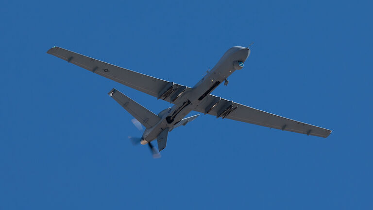 Close view of a  MQ-9 Reaper (military UAV)