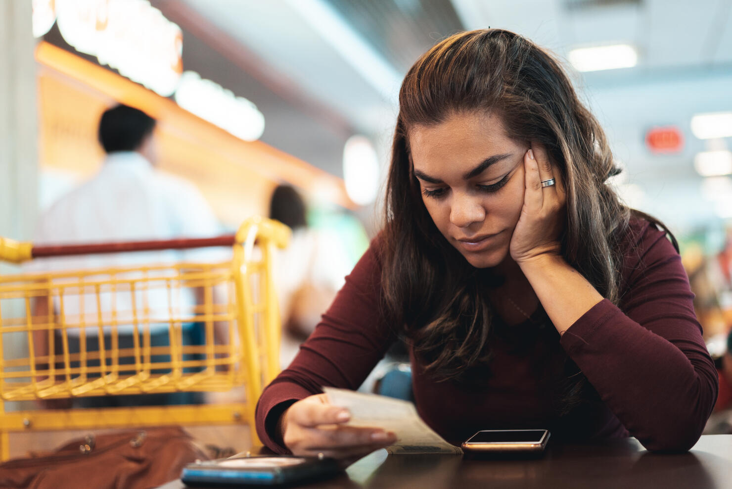 Woman worried about debts