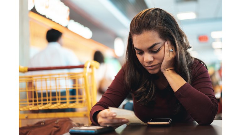 Woman worried about debts