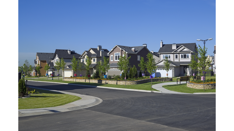 Few suburban houses.