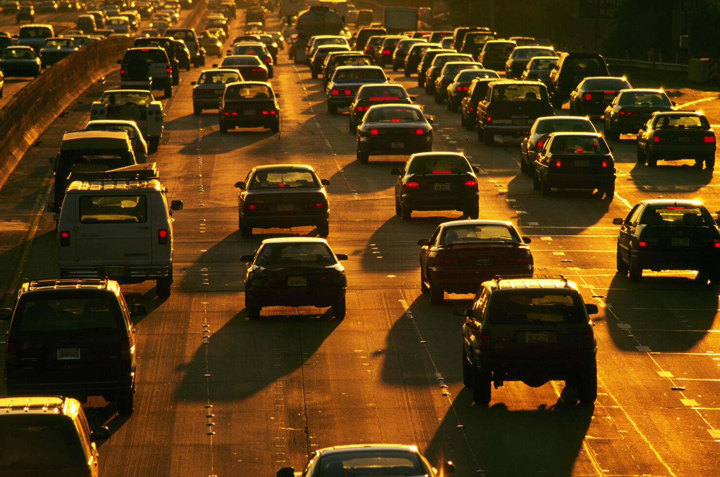 Heavy Traffic on an LA Freeway
