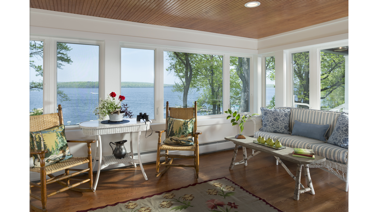 Sun porch overooking lake