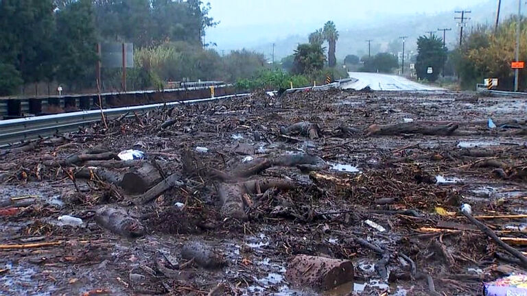 MudSlide across Highway