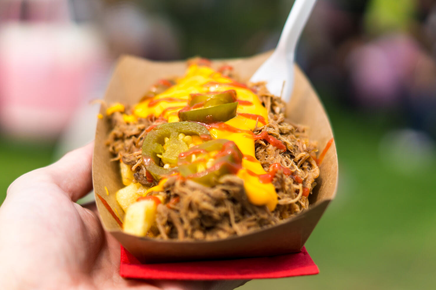 Pulled Pork with Jalapenos and Cheese - Shallow Focus
