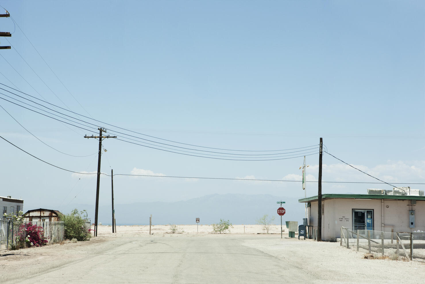Road with a stop sign