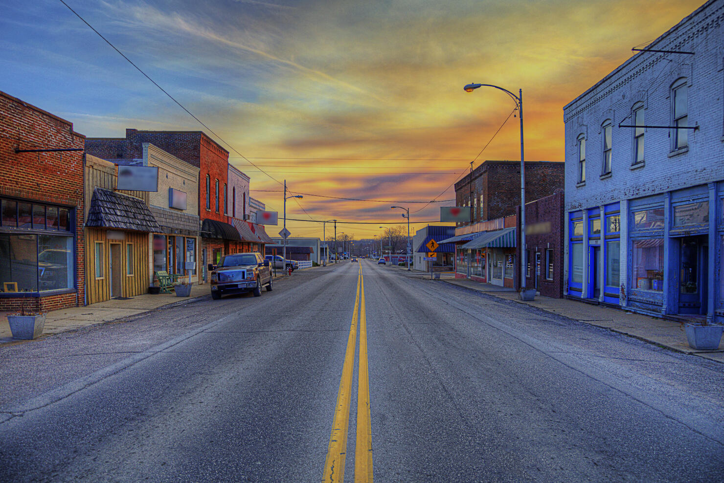 Looking Down Main Street at Sunset II