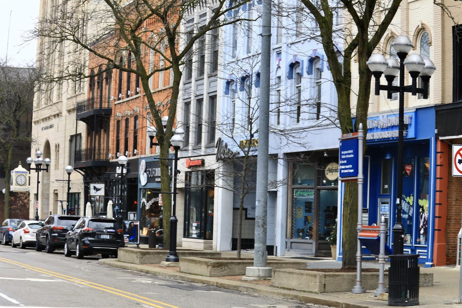 Small town Main Street  - Ann Arbor Michigan