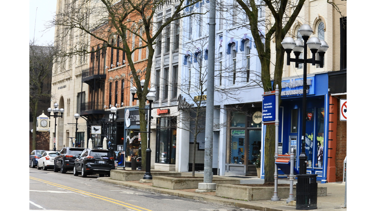 Small town Main Street  - Ann Arbor Michigan