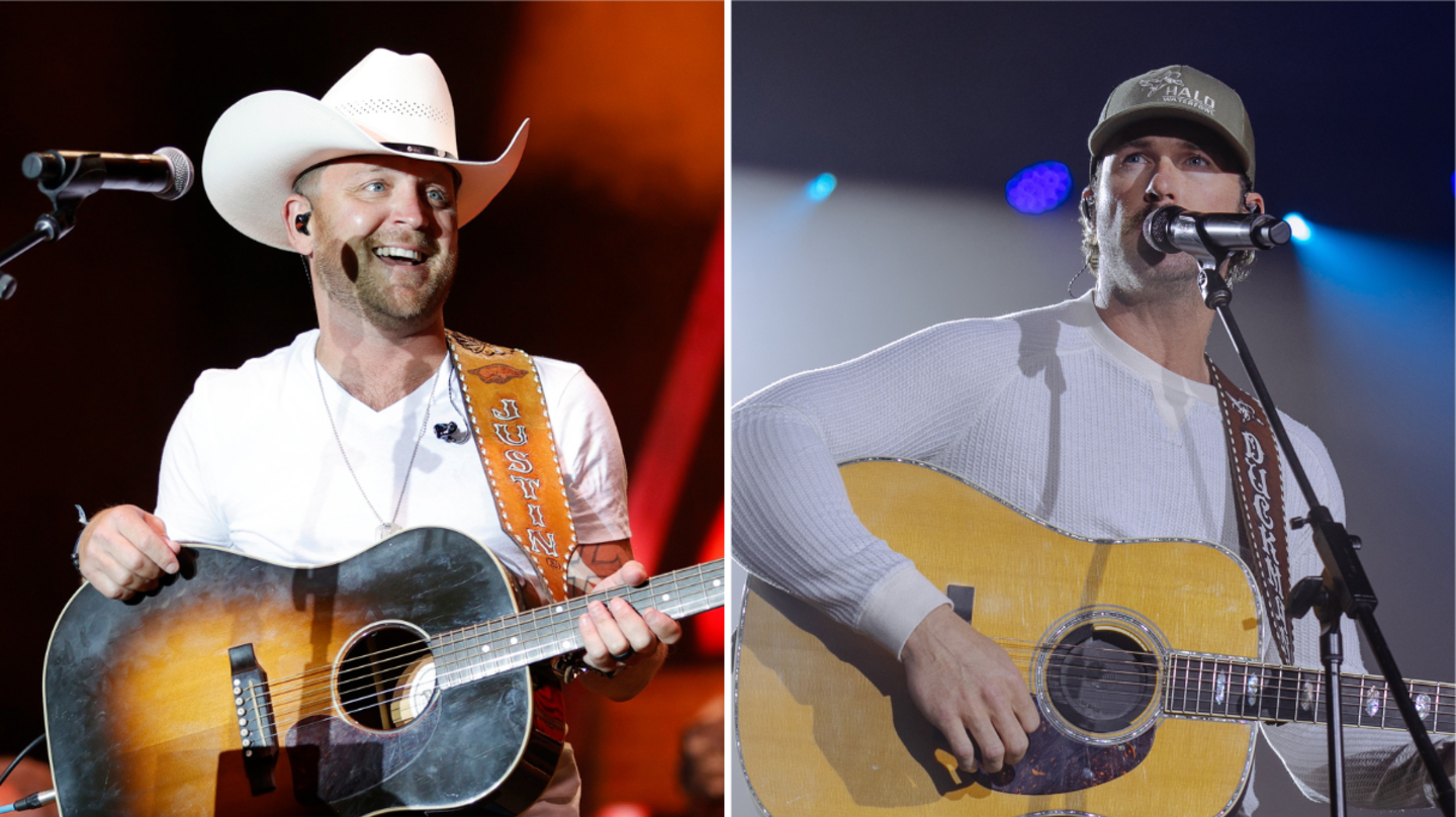 Justin Moore & Riley Green 'Playfully Disagree On Everything'