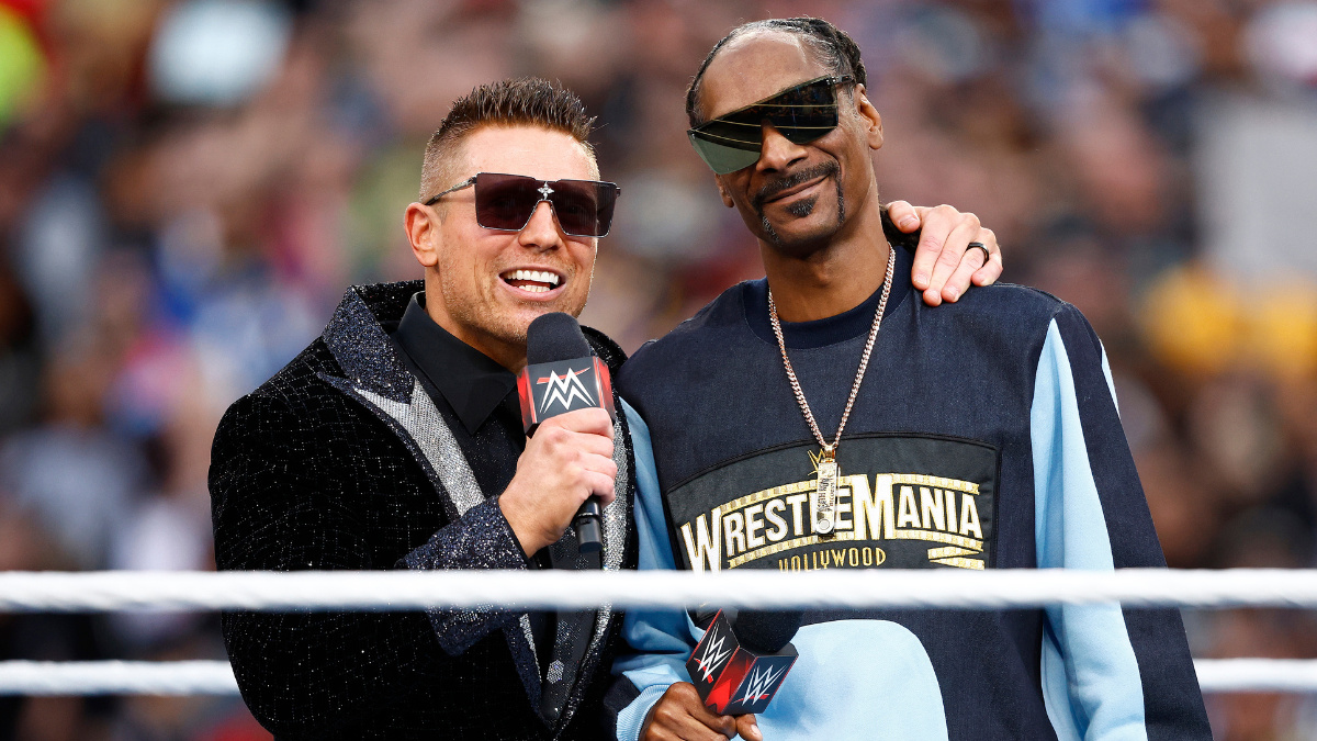 Snoop Dogg Hits The Miz With People's Elbow During WrestleMania 39 | IHeart