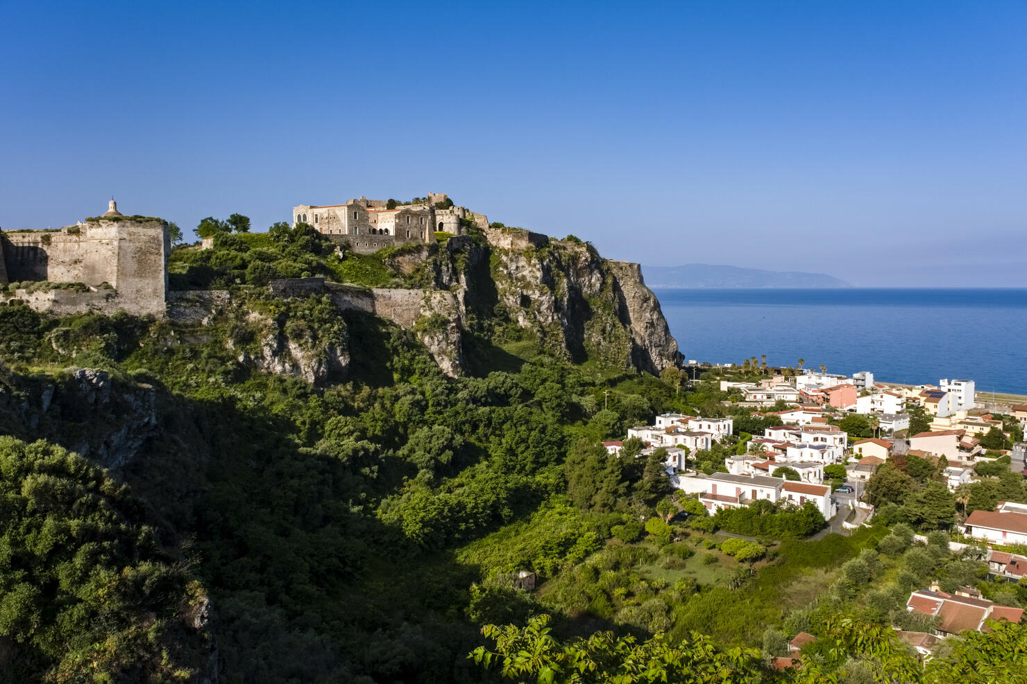 The Milazzo Castle, Castello di Milazzo, located on a rocky
