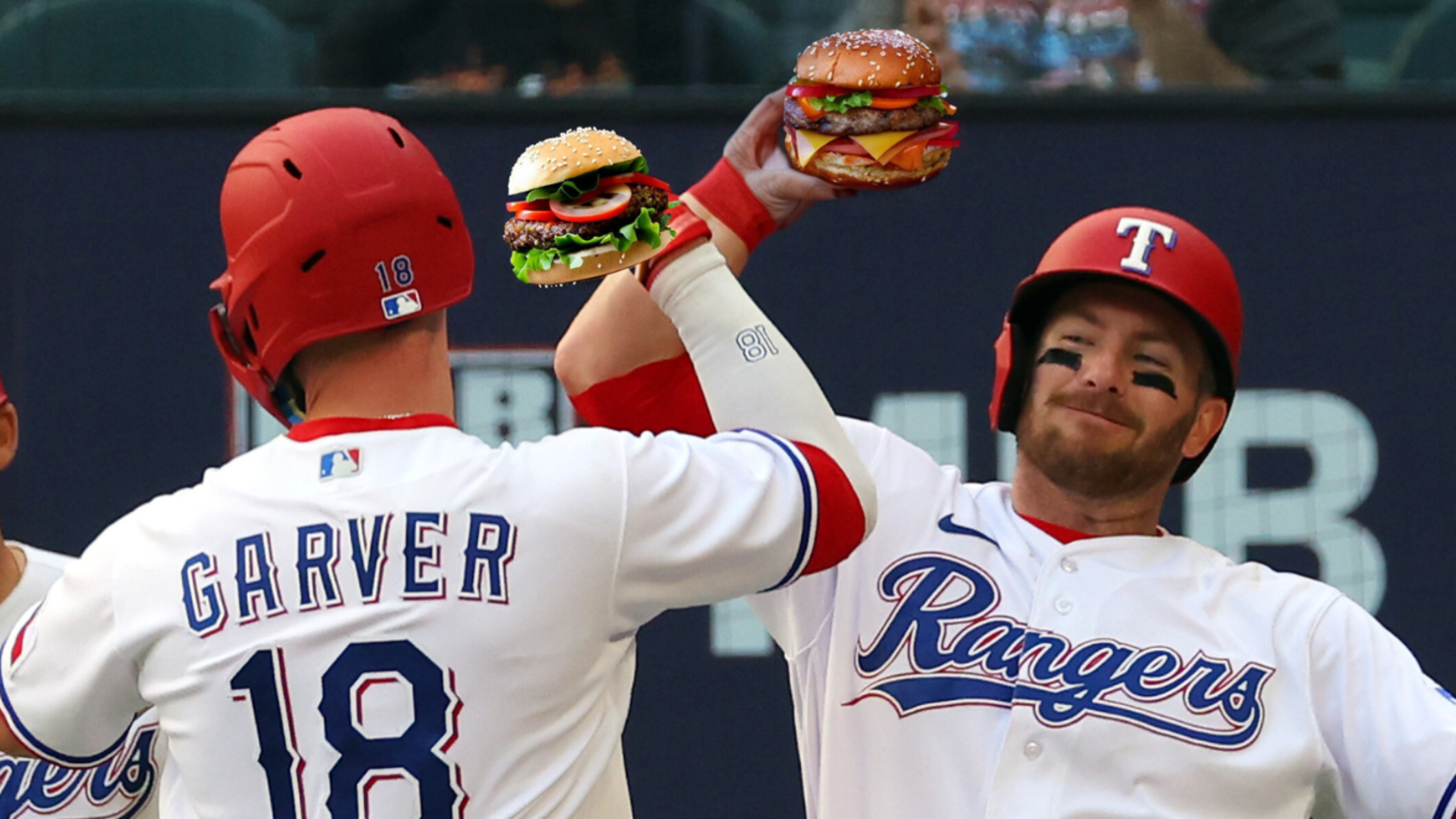 Taste testing the Texas Rangers' new two-foot-long 'boomstick burger'  concession at Globe Life Field 