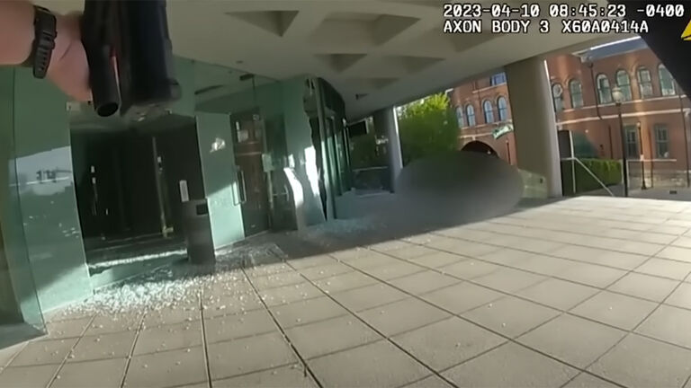 Body camera footage from Louisville bank shooting