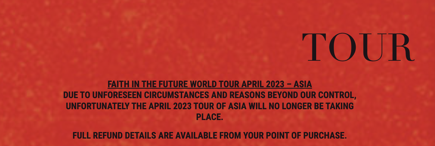 Louis Tomlinson Faith in the Future World Tour 2023 