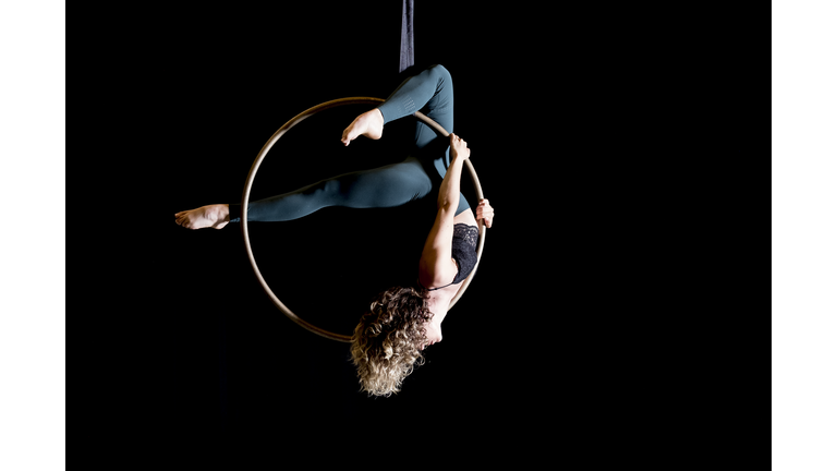 Aerial dancing beauty