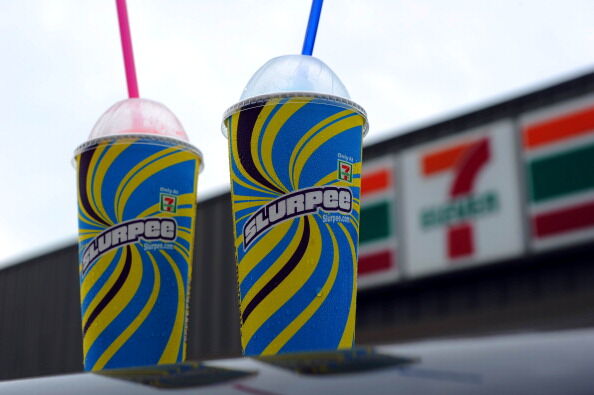 An illustration of Two, 7-Eleven Slurpee