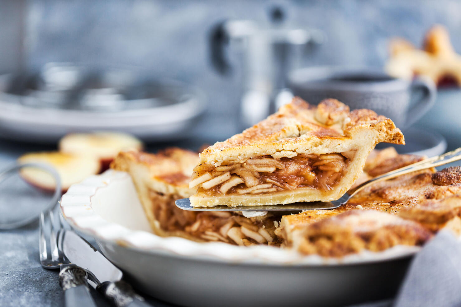 Homemade fresh baked delicious classic  american apple pie