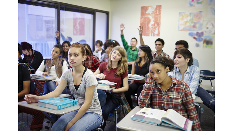 Classroom of teenage students during class.