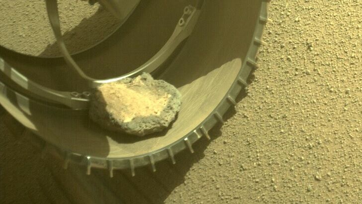 Perseverance Rover Finally Sheds 'Pet Rock' Stuck in Wheel for Over a Year