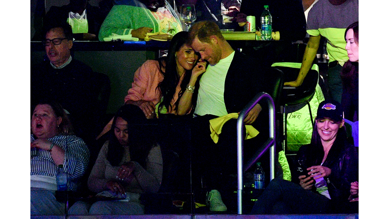 Celebrities At The Los Angeles Lakers Game