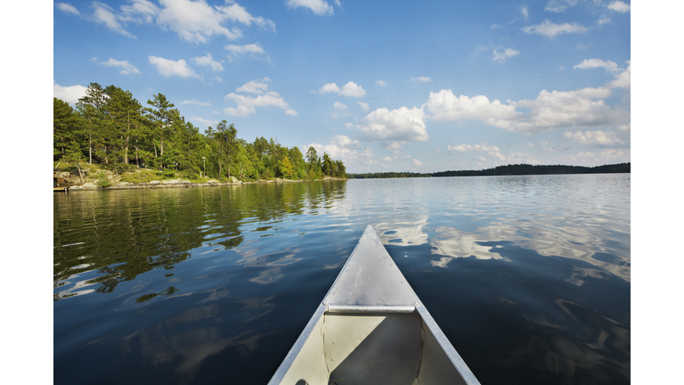 Minnesota Boundary Waters Canoe Area, Canoeing in Scenic Lake Landscape