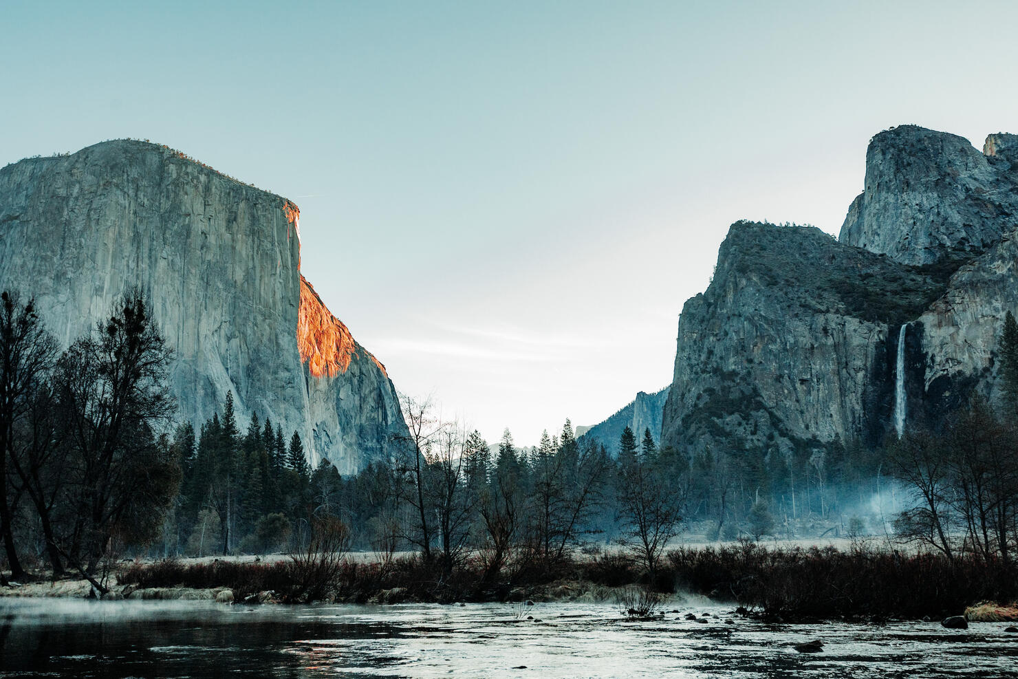 A Cold Moody Afternoon in El Capitan Meadow,El Capitan Meadow,California,United States,USA