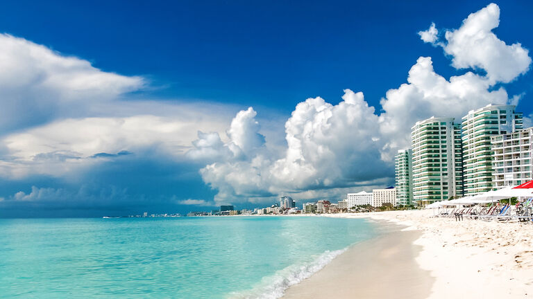 Idyllic beach at Cancun, Mexico