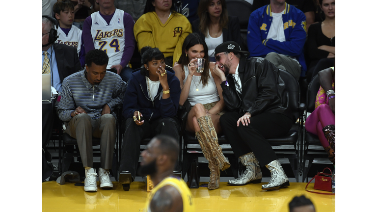 Celebrities At The Los Angeles Lakers Game