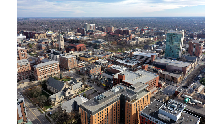 Aerial View of Ann Arbor and the University of Michigan