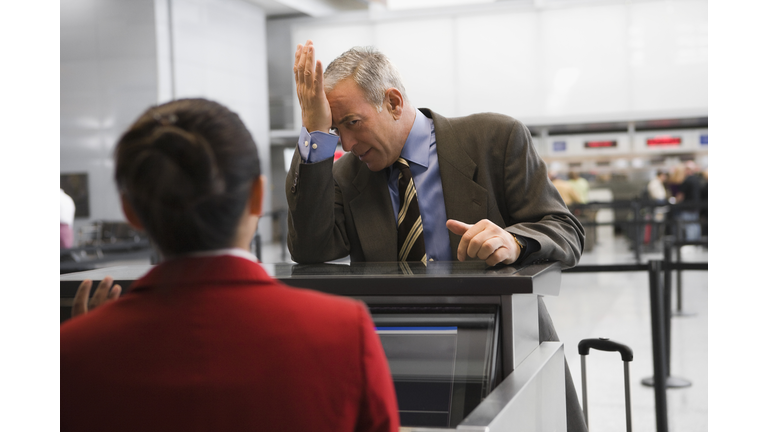 Businessman looking angry