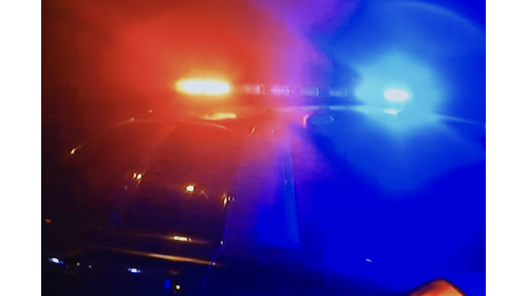 Police patrol lights on car roof