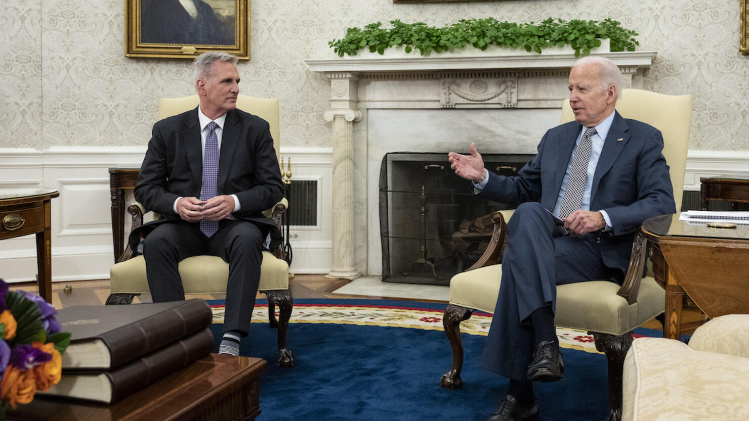 President Biden Meets With Speaker McCarthy As Debt Ceiling Negotiations Continue