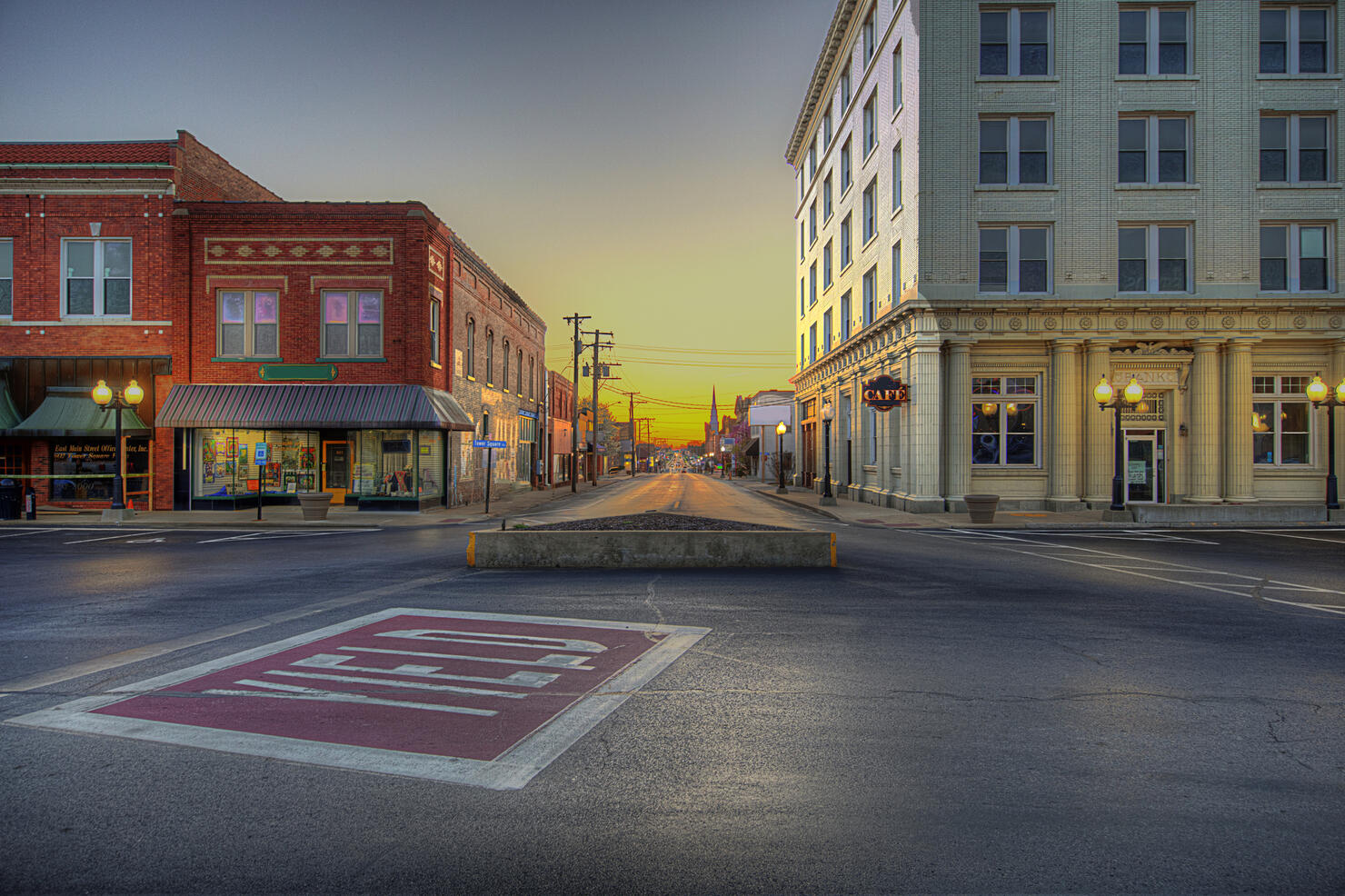 View Down Main Street from Town Plaza