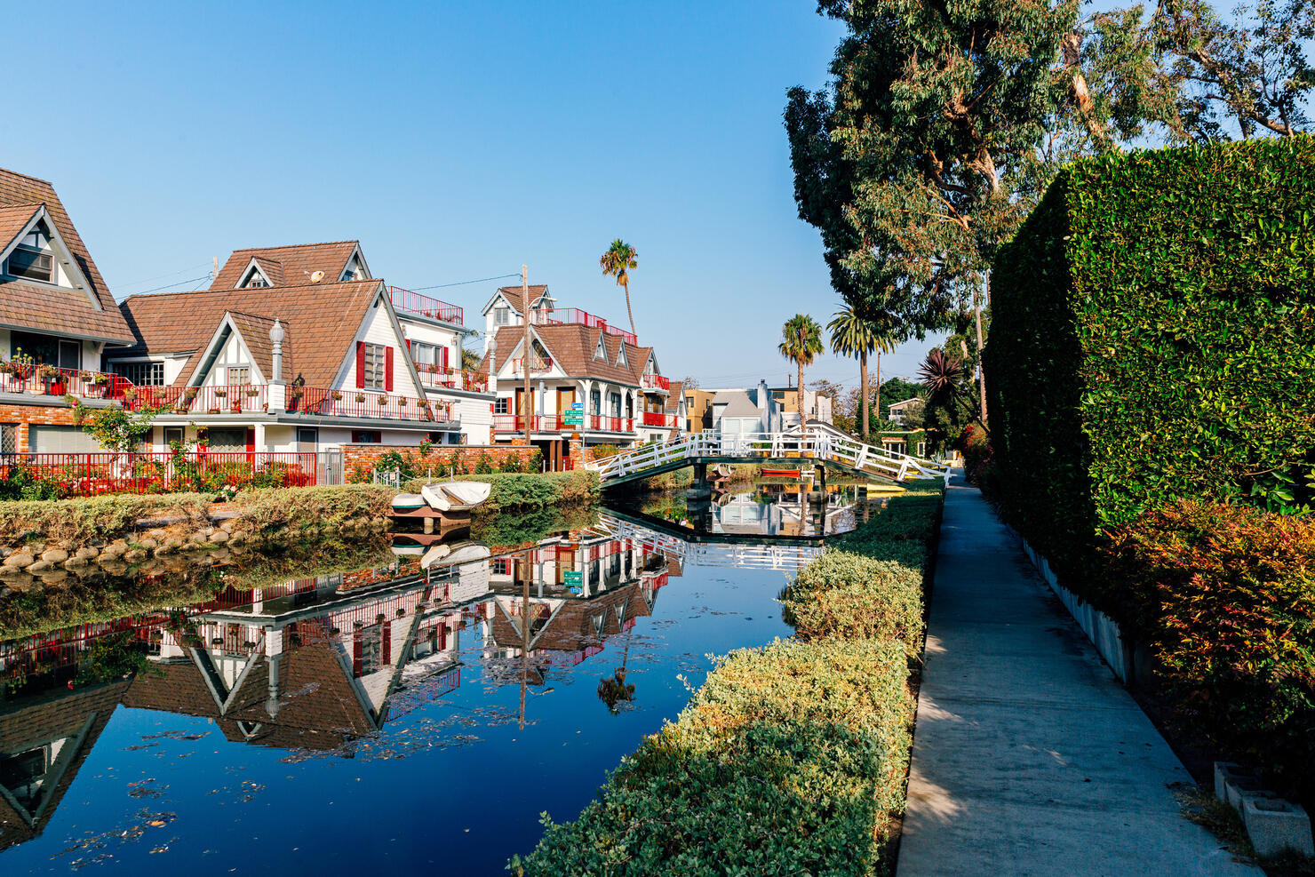 Venice Canals in Los Angeles, California, USA