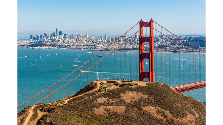 San Francisco Bay Area and Golden Gate Bridge in California