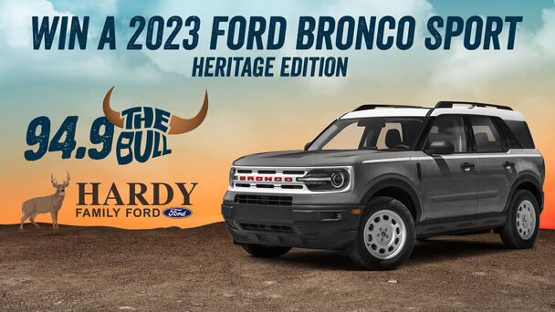 Listen for your chance to win a 2023 Ford Bronco Sport Heritage Edition!