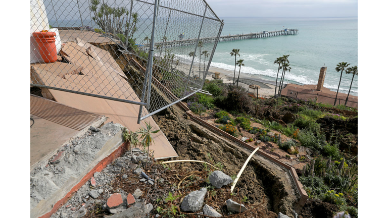Rail service remained unavailable in southern Orange County today thanks to a landslide that damaged the historic Casa Romantica Cultural Center in San Clemente and sent dirt and debris cascading down a hillside toward coastal railroad tracks.