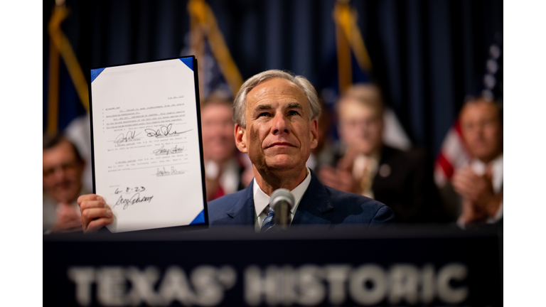 Texas Governor Abbott Holds Border Security Bill Signing At Texas Capitol