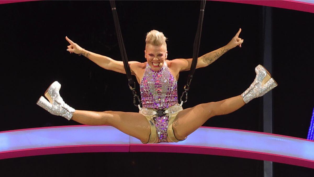 Fans are losing it over P!nk flying around at her concert