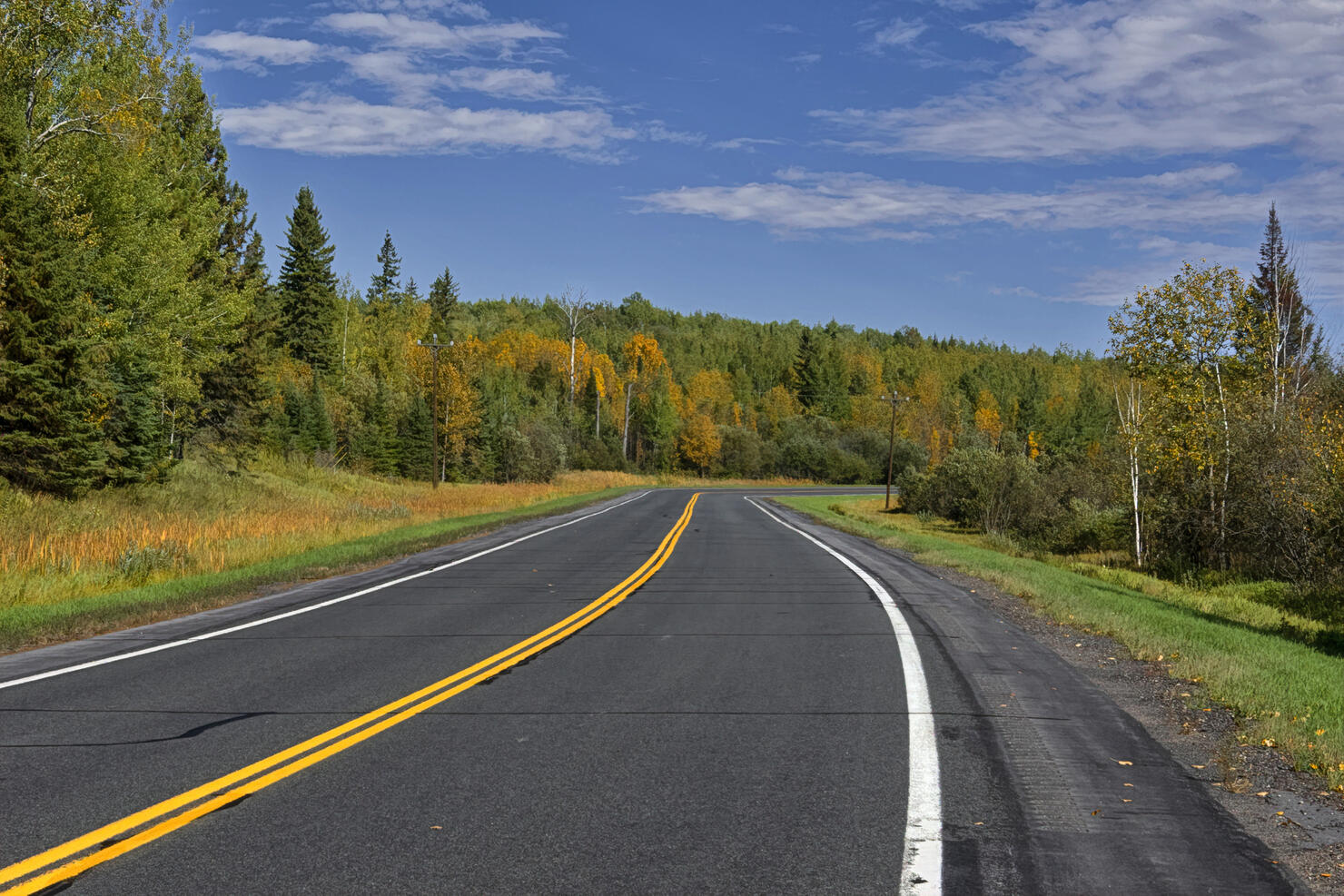 Scenic road,Empty road amidst trees against sky,Minnesota,United States,USA
