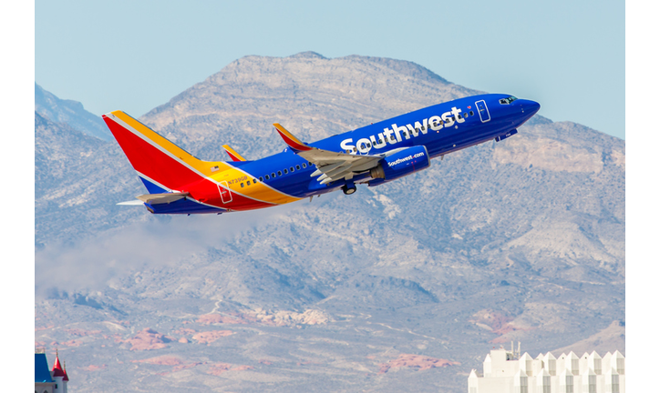 Boeing 737 Southwest Airlines takes off from McCarran International Airport