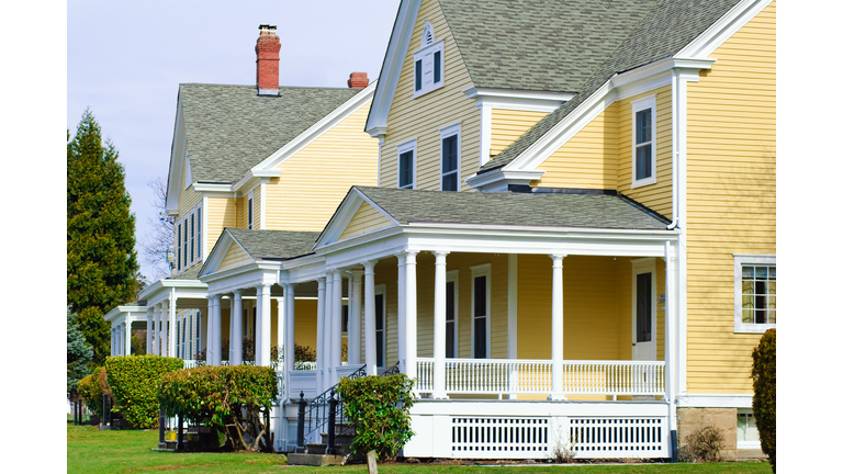 Yellow houses at Fort Lawton in Discovery Park, Seattle