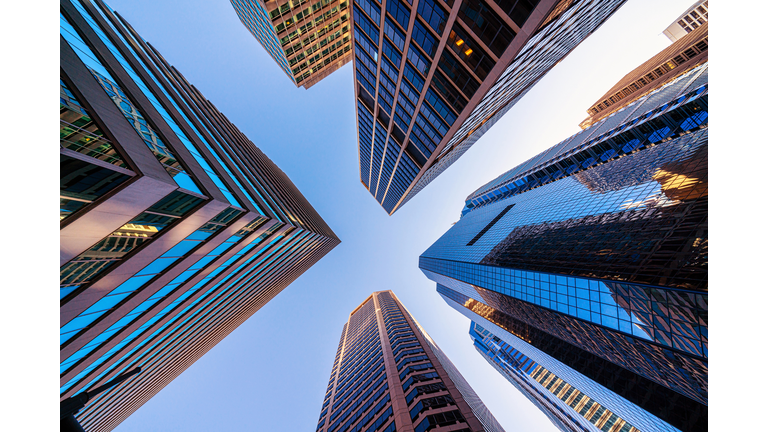 Low angle view of the skyscrapers in Philadelphia City