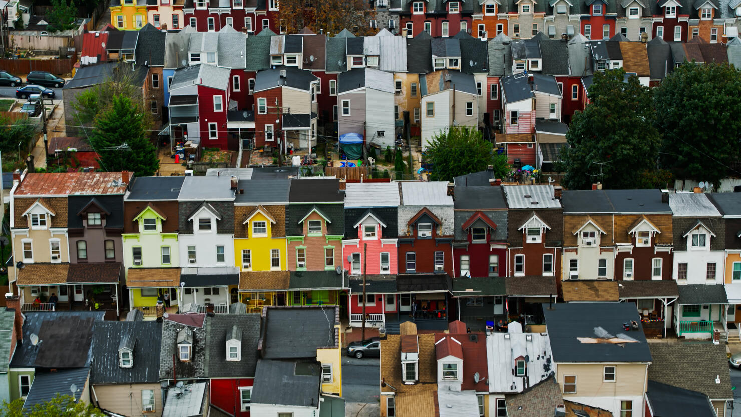 Colorful Row Houses in Redding, PA