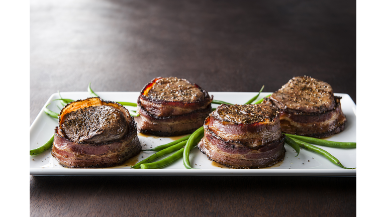 Filet mignon wrapped in bacon