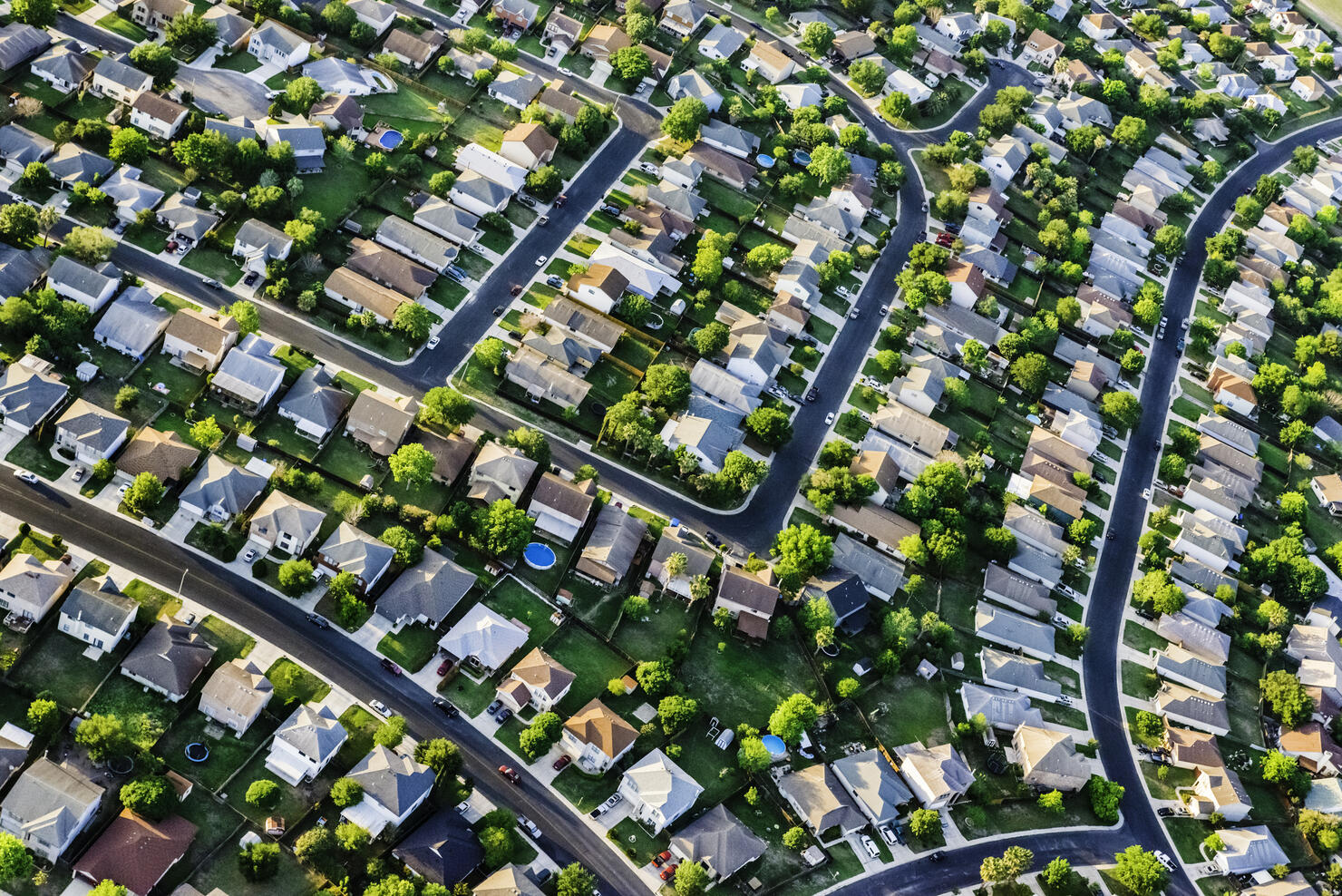 San AntonioTexas  suburban housing development neighborhood - aerial view