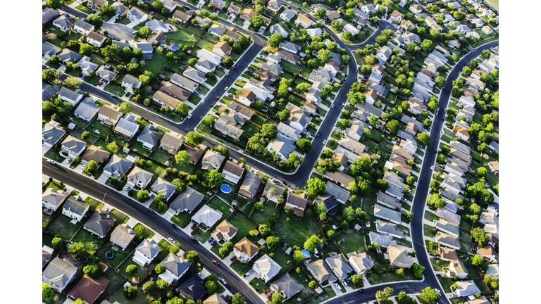 San AntonioTexas  suburban housing development neighborhood - aerial view