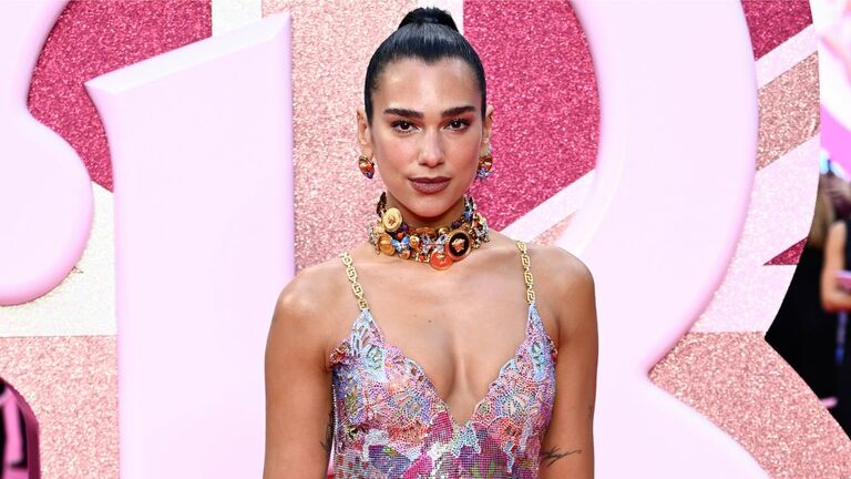 Dua Lipa Wore Versace To The 'Barbie' London Premiere