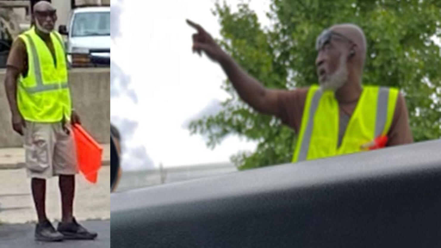 Man posing as a parking attendant