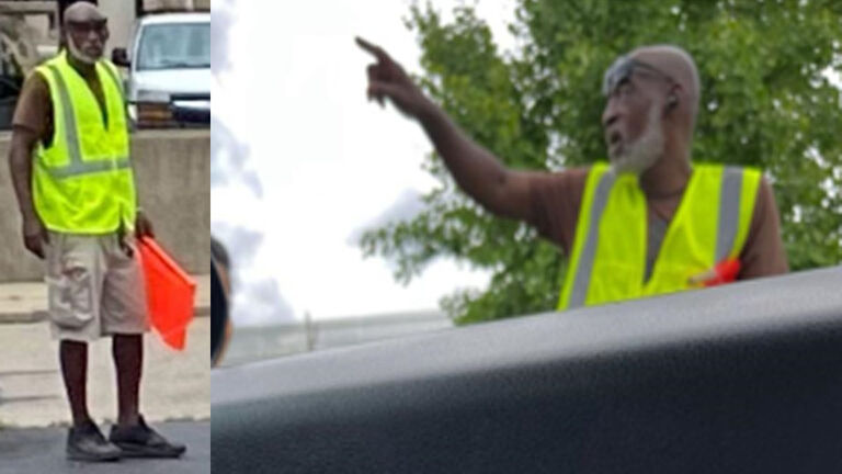 Man posing as a parking attendant
